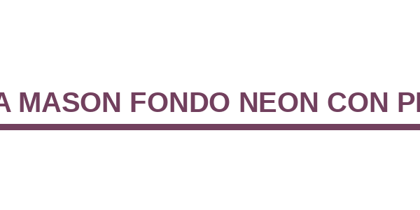 Jarra Mason Fondo Neon con Pitillo