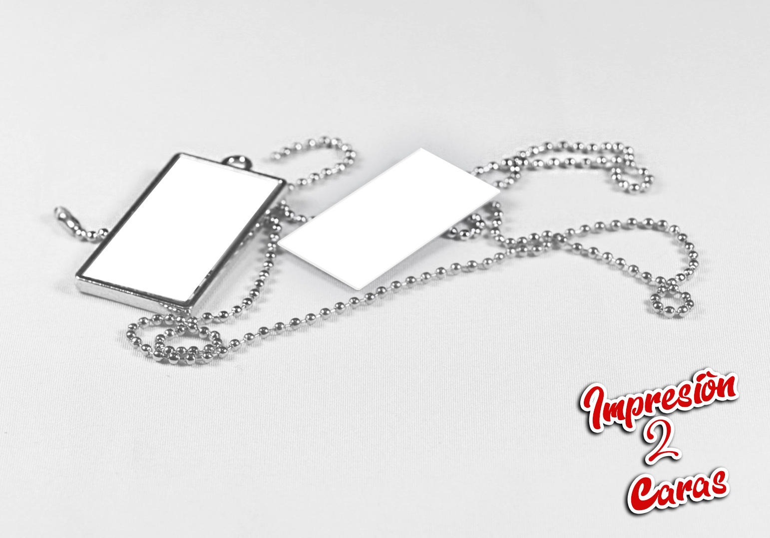 Cadena con Placa Sublimable Rectangulo